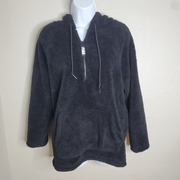 Victoria' Secret PINK Teddy Quarter Zip Pullover Womens XS Black - Picture 6 of 6